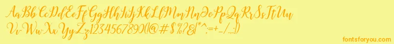 Madelina Bold Font – Orange Fonts on Yellow Background