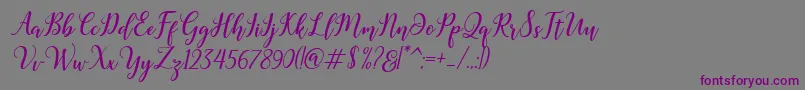 Madelina Bold-Schriftart – Violette Schriften auf grauem Hintergrund