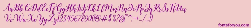 Madelina Bold-Schriftart – Violette Schriften auf rosa Hintergrund