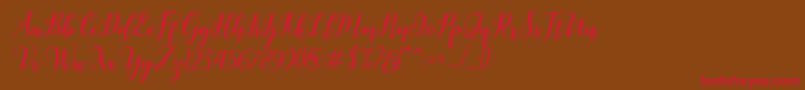 Madelina Bold Font – Red Fonts on Brown Background
