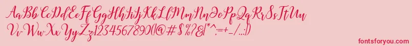 Madelina Bold-Schriftart – Rote Schriften auf rosa Hintergrund
