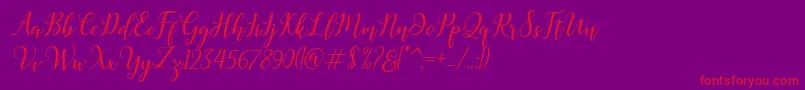 Madelina Bold-Schriftart – Rote Schriften auf violettem Hintergrund