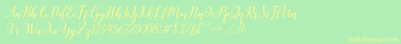 Madelina Bold-Schriftart – Gelbe Schriften auf grünem Hintergrund