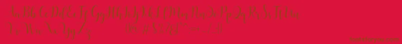 Weitere Informationen zur Madelina-Schriftart Madelina-Schriftart – Braune Schriften auf rotem Hintergrund