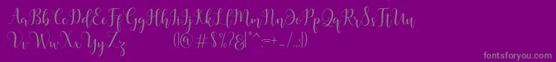 Madelina-Schriftart – Graue Schriften auf violettem Hintergrund