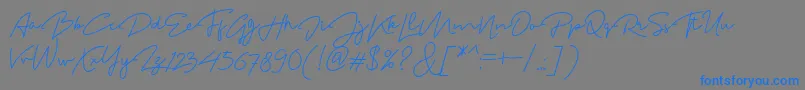 MadelonScript Font – Blue Fonts on Gray Background
