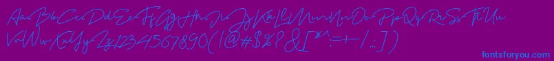 Шрифт MadelonScript – синие шрифты на фиолетовом фоне