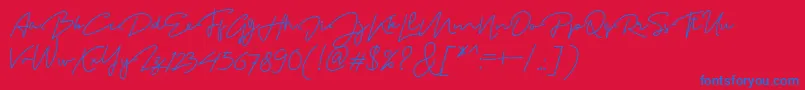 MadelonScript-fontti – siniset fontit punaisella taustalla