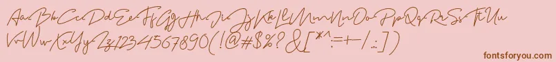 MadelonScript-Schriftart – Braune Schriften auf rosa Hintergrund