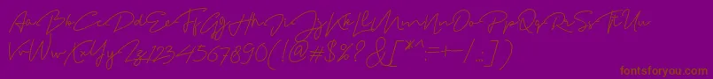 フォントMadelonScript – 紫色の背景に茶色のフォント