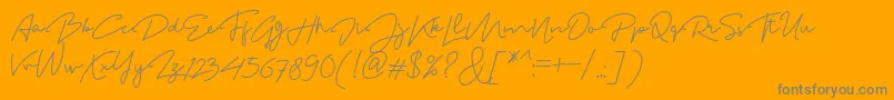 フォントMadelonScript – オレンジの背景に灰色の文字