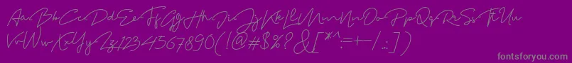 フォントMadelonScript – 紫の背景に灰色の文字