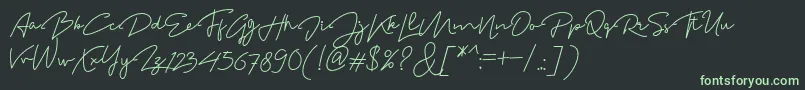 Шрифт MadelonScript – зелёные шрифты на чёрном фоне