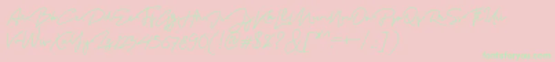 MadelonScript-Schriftart – Grüne Schriften auf rosa Hintergrund
