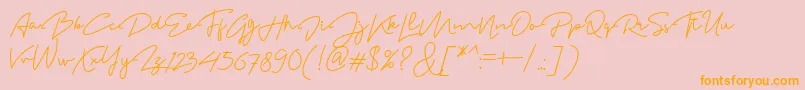 MadelonScript Font – Orange Fonts on Pink Background
