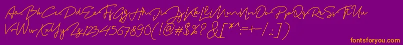 Шрифт MadelonScript – оранжевые шрифты на фиолетовом фоне