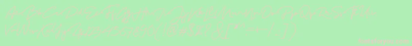 Czcionka MadelonScript – różowe czcionki na zielonym tle