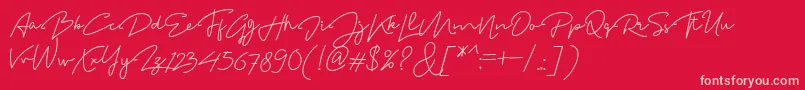 MadelonScript Font – Pink Fonts on Red Background