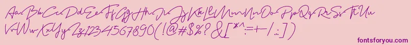 フォントMadelonScript – ピンクの背景に紫のフォント