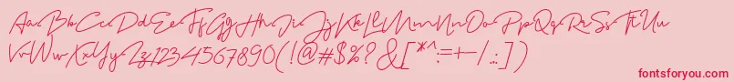 MadelonScript Font – Red Fonts on Pink Background
