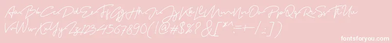 MadelonScript-Schriftart – Weiße Schriften auf rosa Hintergrund