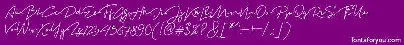 フォントMadelonScript – 紫の背景に白い文字