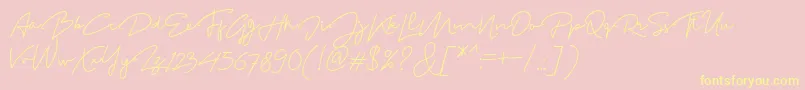 Шрифт MadelonScript – жёлтые шрифты на розовом фоне