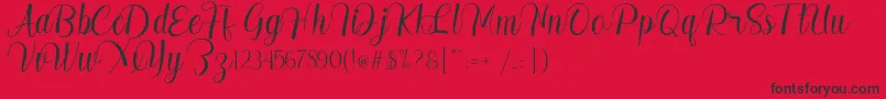 Madelyn Font – Black Fonts on Red Background