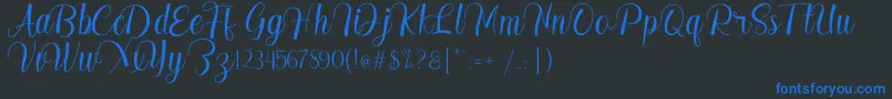 Madelyn Font – Blue Fonts on Black Background