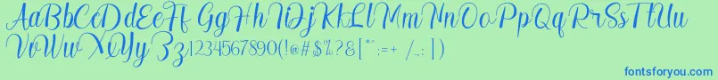Madelyn Font – Blue Fonts on Green Background