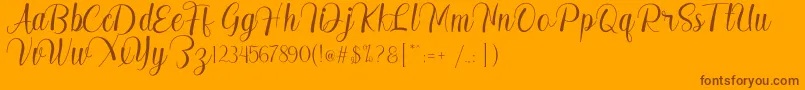 Madelyn Font – Brown Fonts on Orange Background