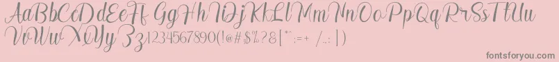 Madelyn Font – Gray Fonts on Pink Background