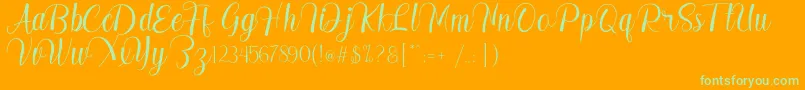 Madelyn Font – Green Fonts on Orange Background