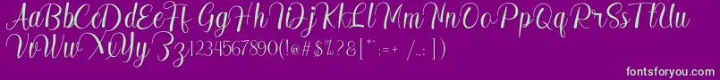 Madelyn Font – Green Fonts on Purple Background