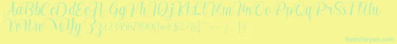 Madelyn Font – Green Fonts on Yellow Background