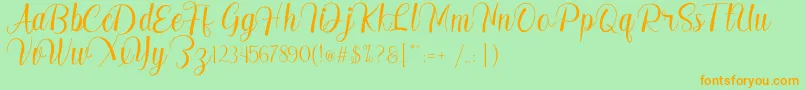 Madelyn Font – Orange Fonts on Green Background