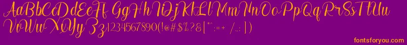 Madelyn Font – Orange Fonts on Purple Background