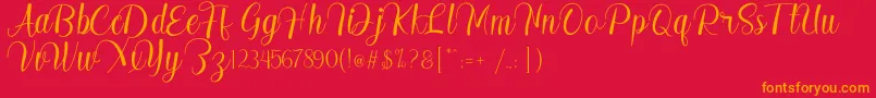 Madelyn Font – Orange Fonts on Red Background