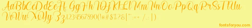 Madelyn Font – Orange Fonts on Yellow Background