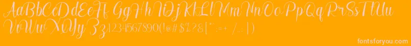 Madelyn Font – Pink Fonts on Orange Background