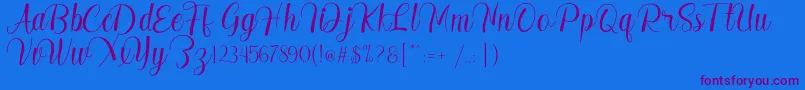 Madelyn Font – Purple Fonts on Blue Background