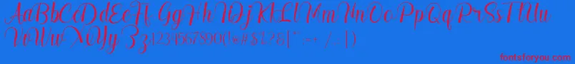 Madelyn Font – Red Fonts on Blue Background