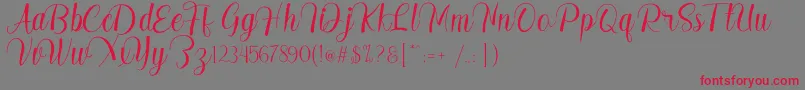 Madelyn Font – Red Fonts on Gray Background