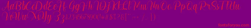 Madelyn-Schriftart – Rote Schriften auf violettem Hintergrund