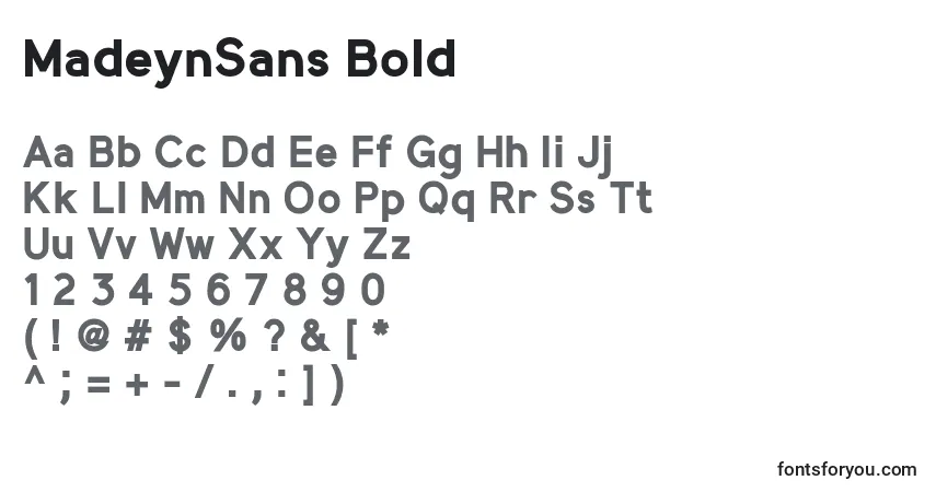 Schriftart MadeynSans Bold – Alphabet, Zahlen, spezielle Symbole