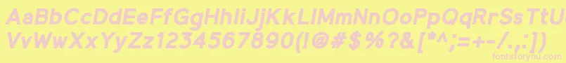 MadeynSans BoldItalic Font – Pink Fonts on Yellow Background