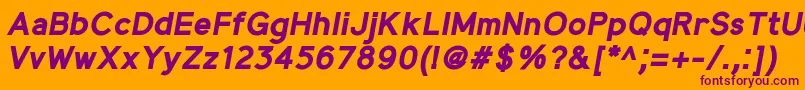 MadeynSans BoldItalic Font – Purple Fonts on Orange Background