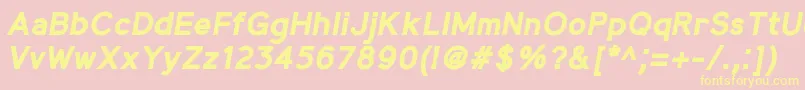 MadeynSans BoldItalic Font – Yellow Fonts on Pink Background