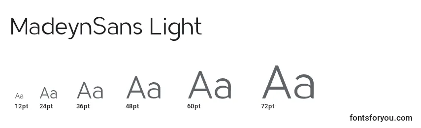 Größen der Schriftart MadeynSans Light