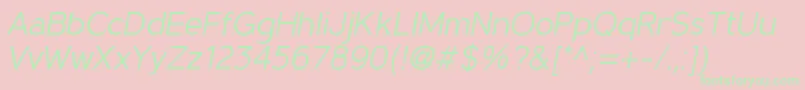 MadeynSans LightItalic Font – Green Fonts on Pink Background